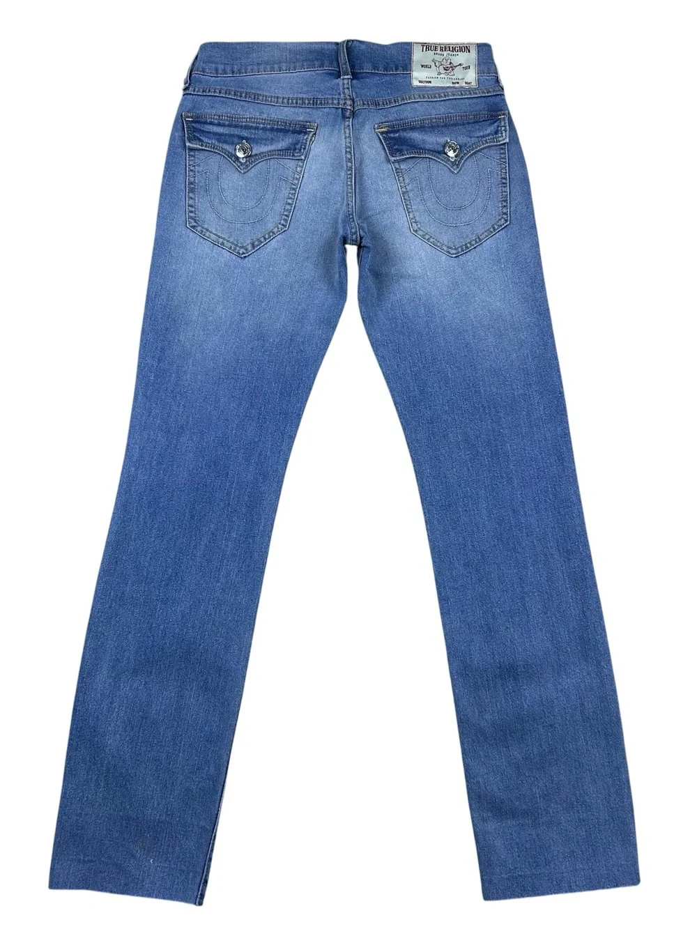 True Religion Mens Ricky Relaxed Straight Flap Pocket Super T Jeans 29x32 Y2K